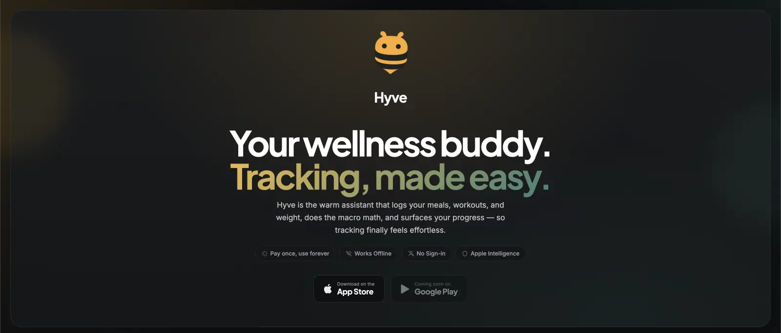 Screenshot ng Hyve fitness tracker mobile app